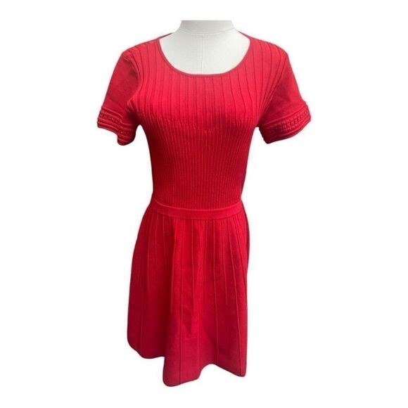 NWT Parker Ribbed Fit and Flare Office Siren Party Coquette Dress Size Small - Picture 2 of 2